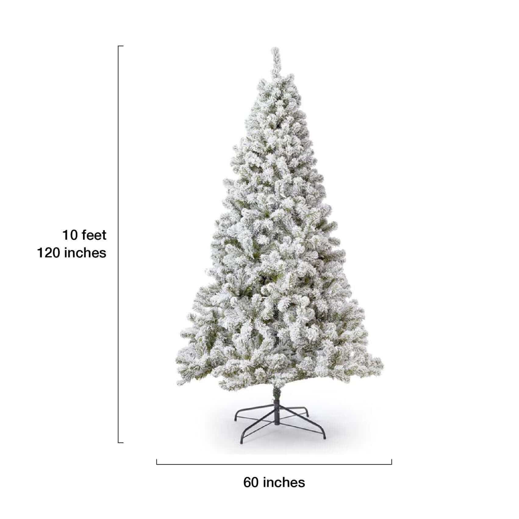King of Christmas 10' Prince Flock® Artificial Christmas Tree Unlit