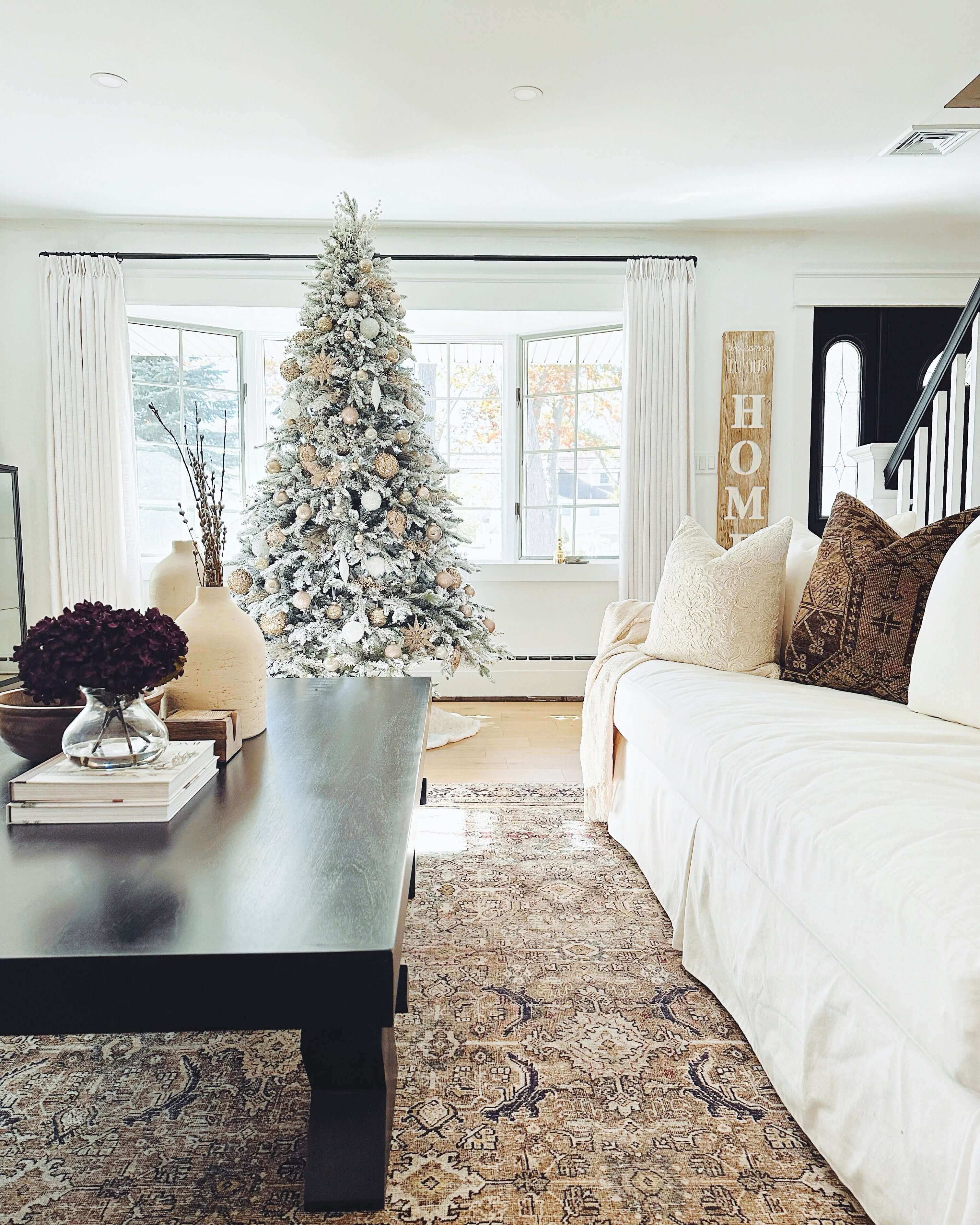 King of Christmas 6.5' Queen Flock® Artificial Christmas Tree Unlit