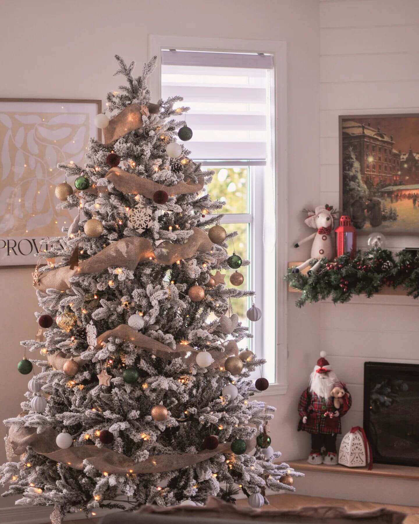 King of Christmas 8' Queen Flock® Artificial Christmas Tree Unlit