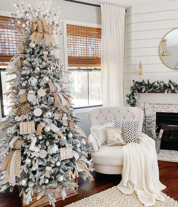 9 Foot Queen Flock™ Artificial Christmas Tree Unlit