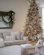King of Christmas 12' Queen Flock® Quick-Shape Artificial Christmas Tree with 1700 Warm White LED Lights
