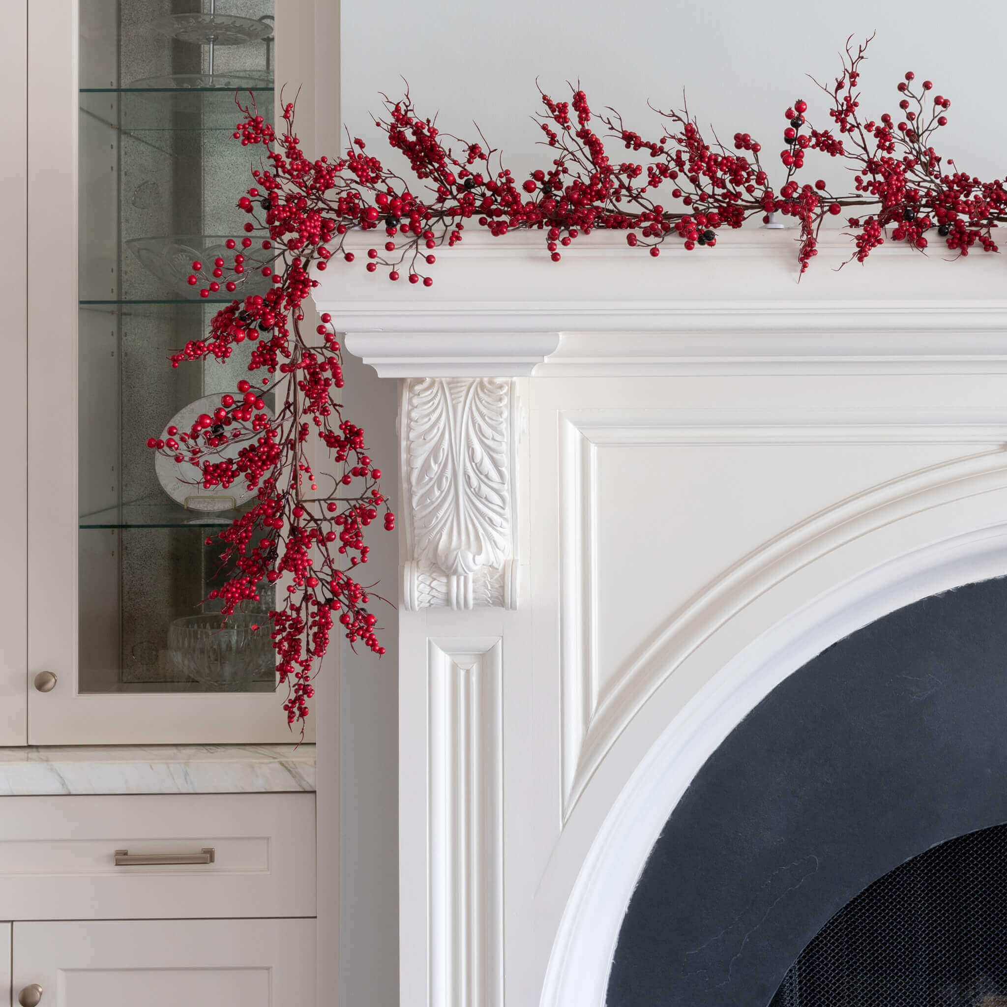 King of Christmas 6' X 12" Red Berry Garland Unlit