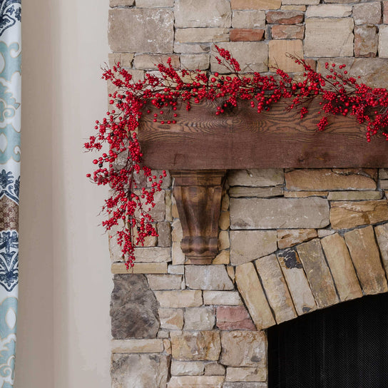King of Christmas 6' X 12" Red Berry Garland Unlit
