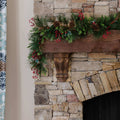 King of Christmas 6' X 12" Redwood Garland with 70 Warm White LED Lights (Battery Operated)