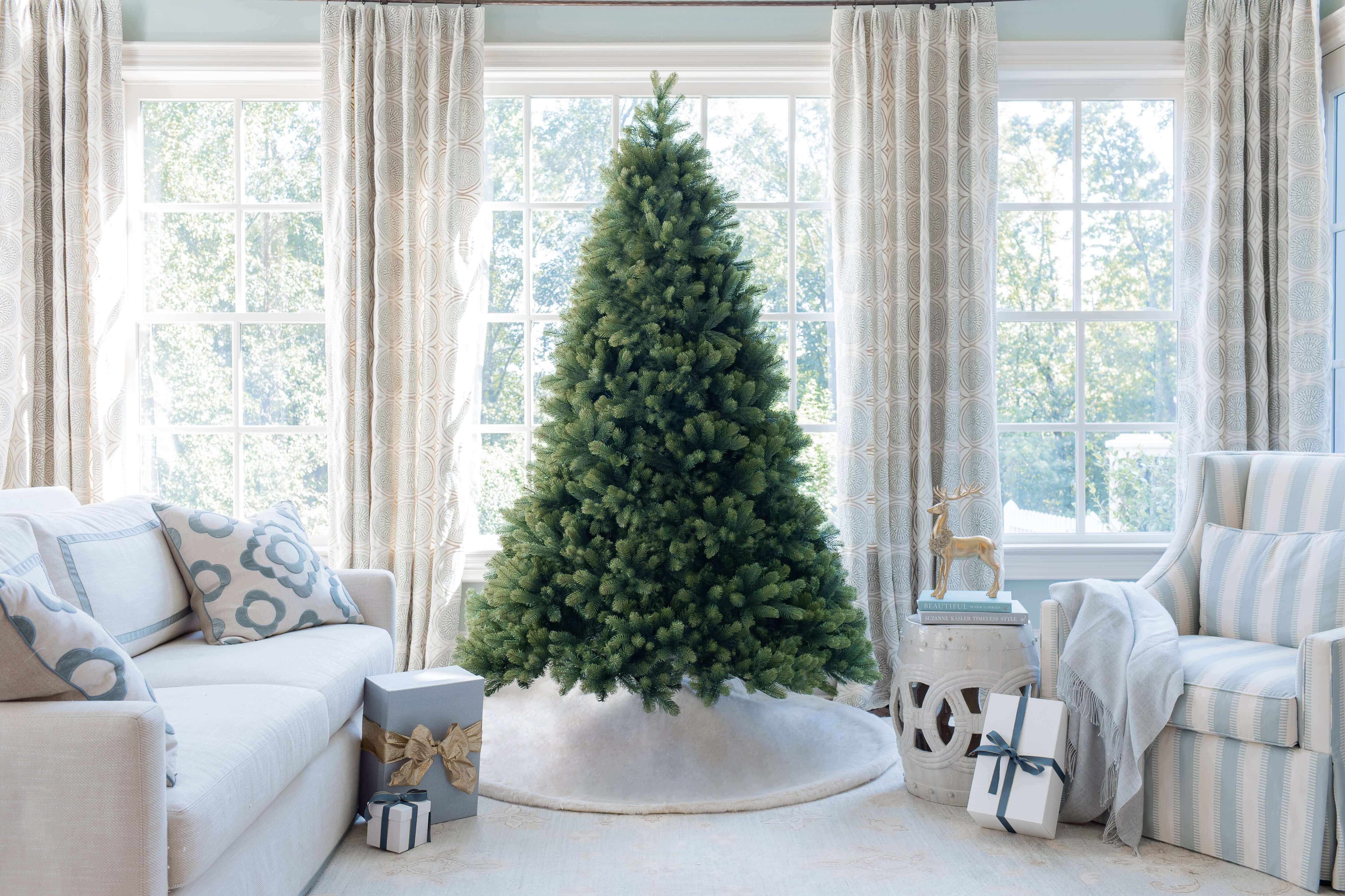 King of Christmas 7.5' Royal Fir Quick-Shape Artificial Christmas Tree with 1000 Warm White & Multi-Color LED Lights