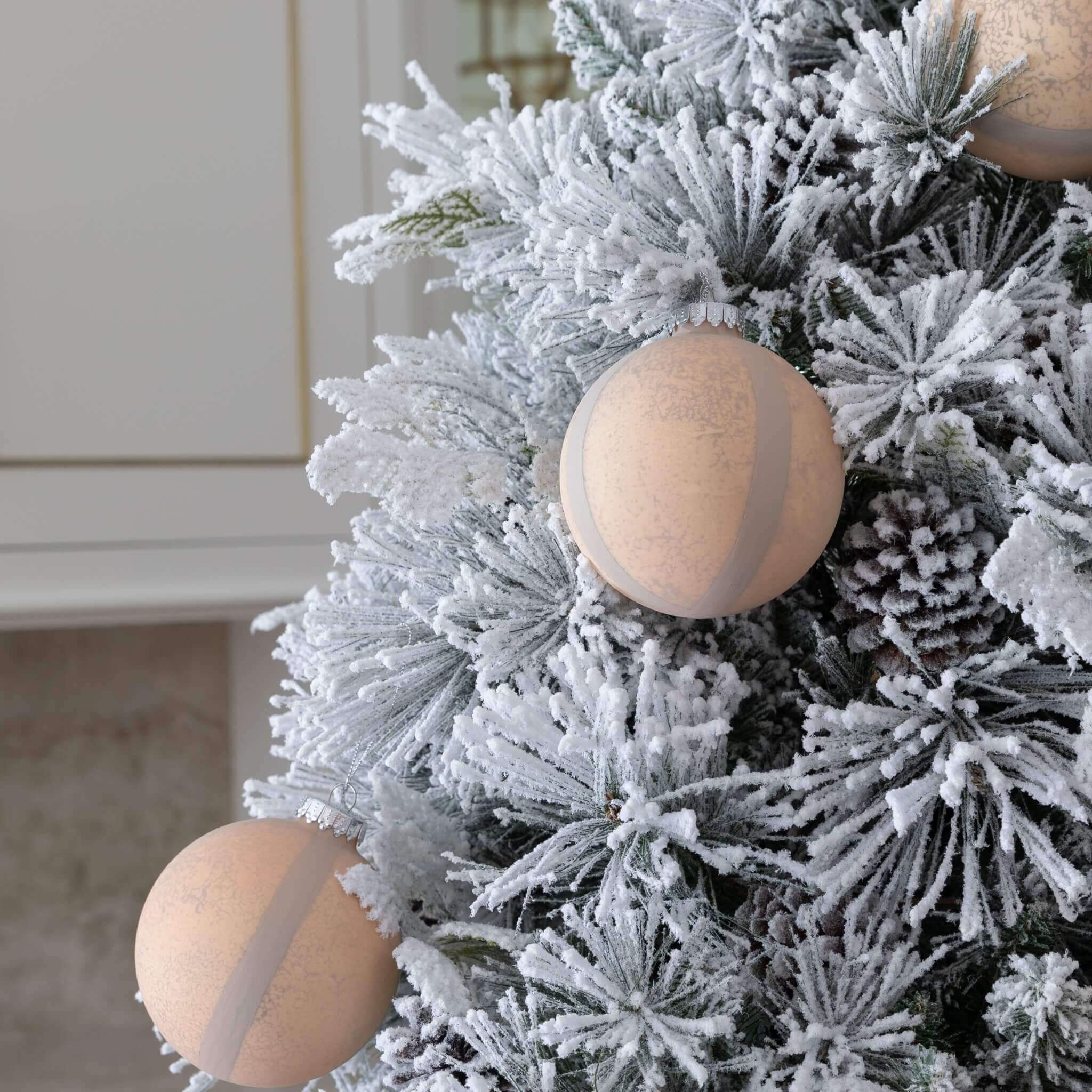King of Christmas Rustic Stripe Glass Ornaments (4 Pack)