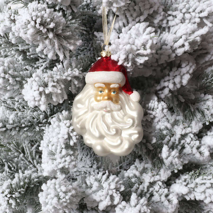 King of Christmas Santa Glass Ornament (4 Pack)