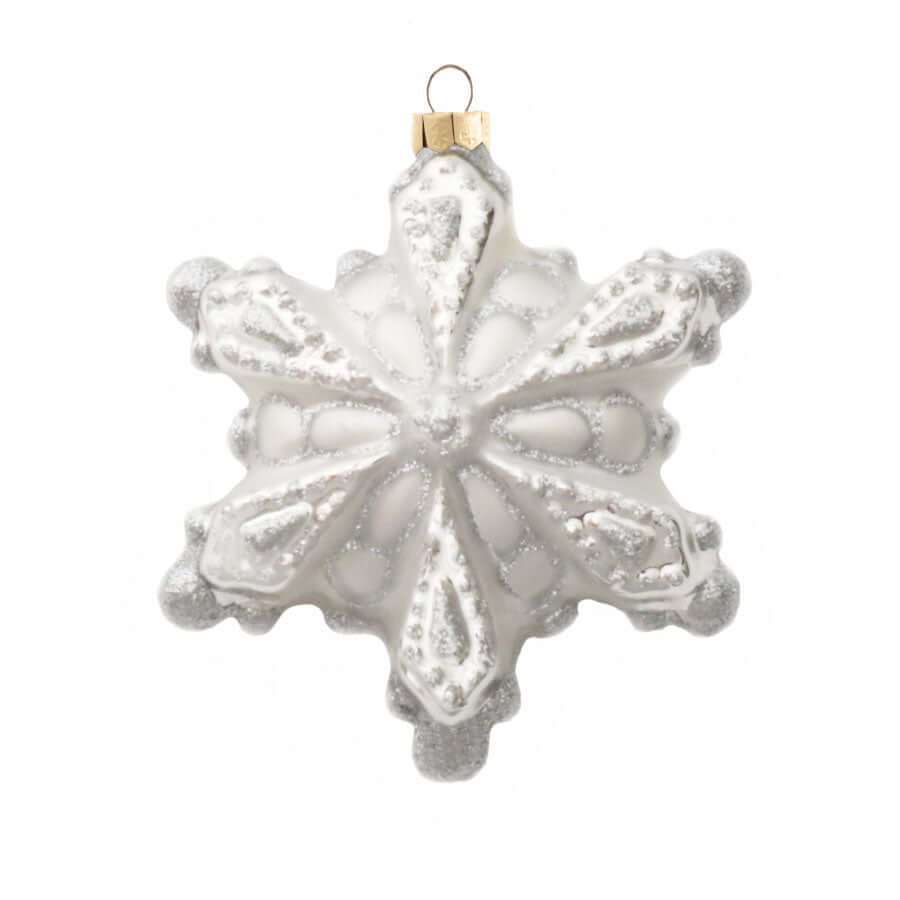 King of Christmas Snowflake Glass Ornament (4 Pack)
