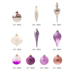 King of Christmas Sweet 30-Piece Glass Ornament Set (Pink - Purple) Limited Edition