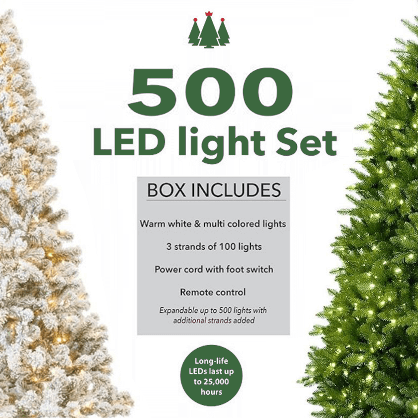 King of Christmas 500 Warm White & Multi-Color LED String Light Set