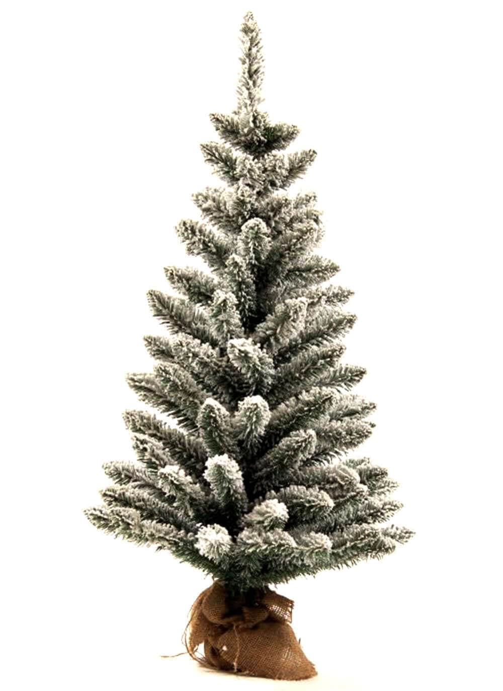 King of Christmas 3' King Flock® Artificial Christmas Tabletop Tree with 50 Warm White LED Lights