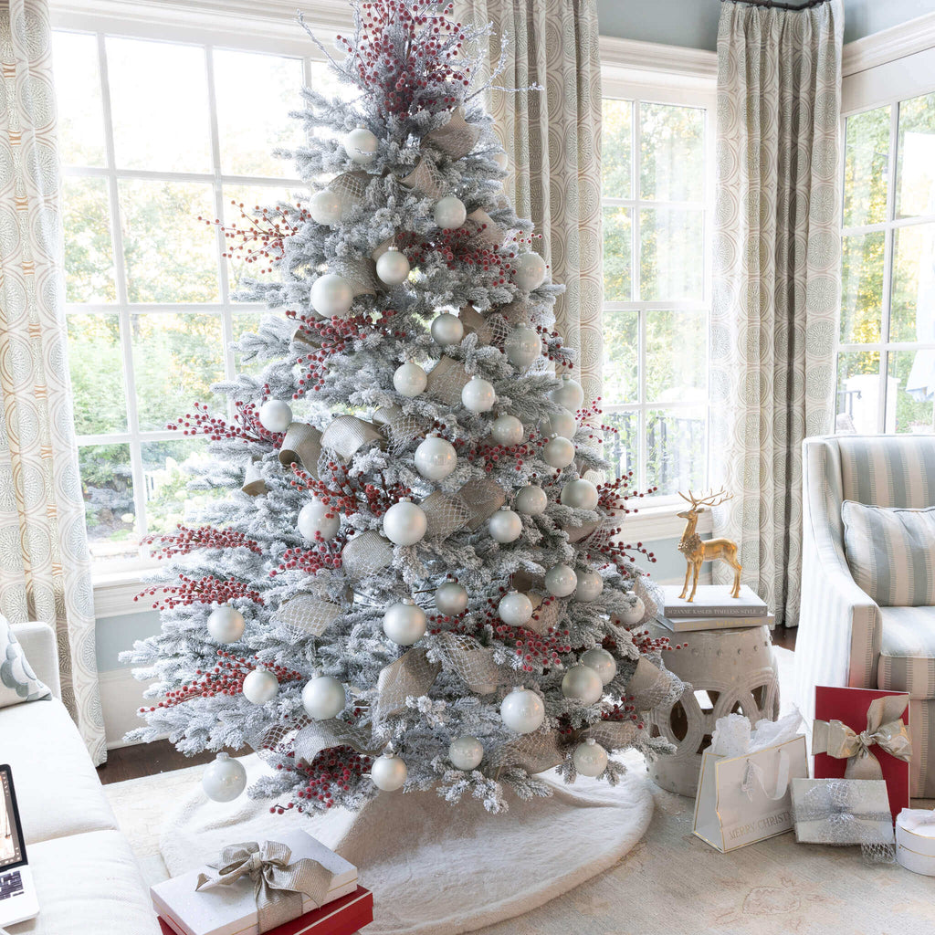 King of Christmas White Essential Glass Ornaments (24 Pack)