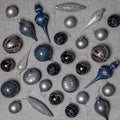 King of Christmas Winter Wonderland 15 Piece Glass Ornament Set (Blue and Gray)