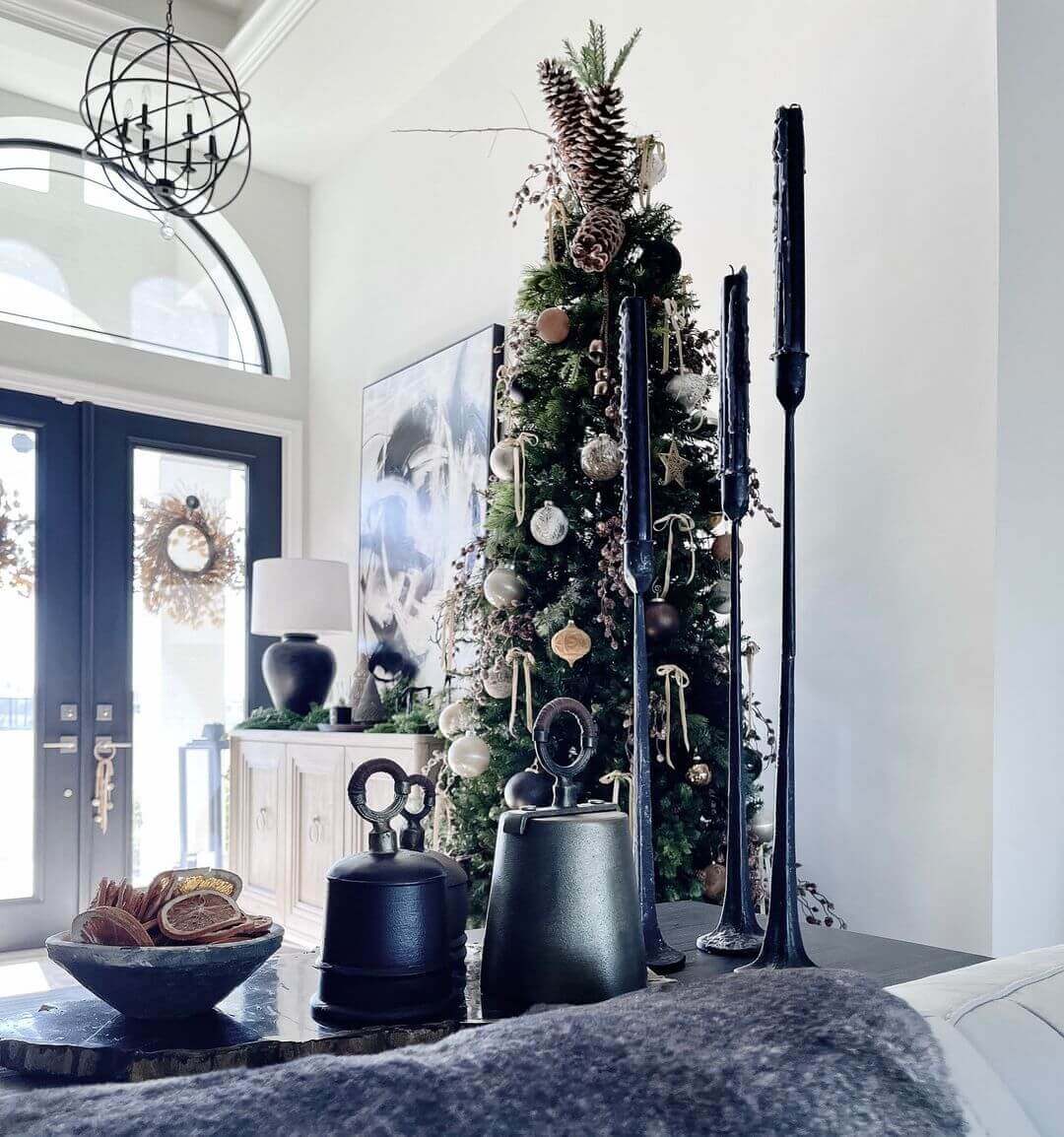 King of Christmas 6.5' Yorkshire Fir Slim Artificial Christmas Tree with 400 Warm White LED Lights