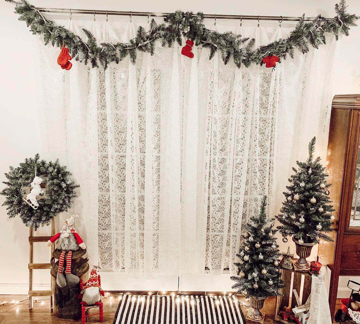 King of Christmas 9' x 12" Tribeca Spruce Blue Garland with Warm White LED Lights (Plug Operated)