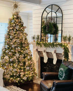 King of Christmas 10' Royal Fir Quick-Shape Artificial Christmas Tree with 1600 Warm White & Multi-Color LED Lights