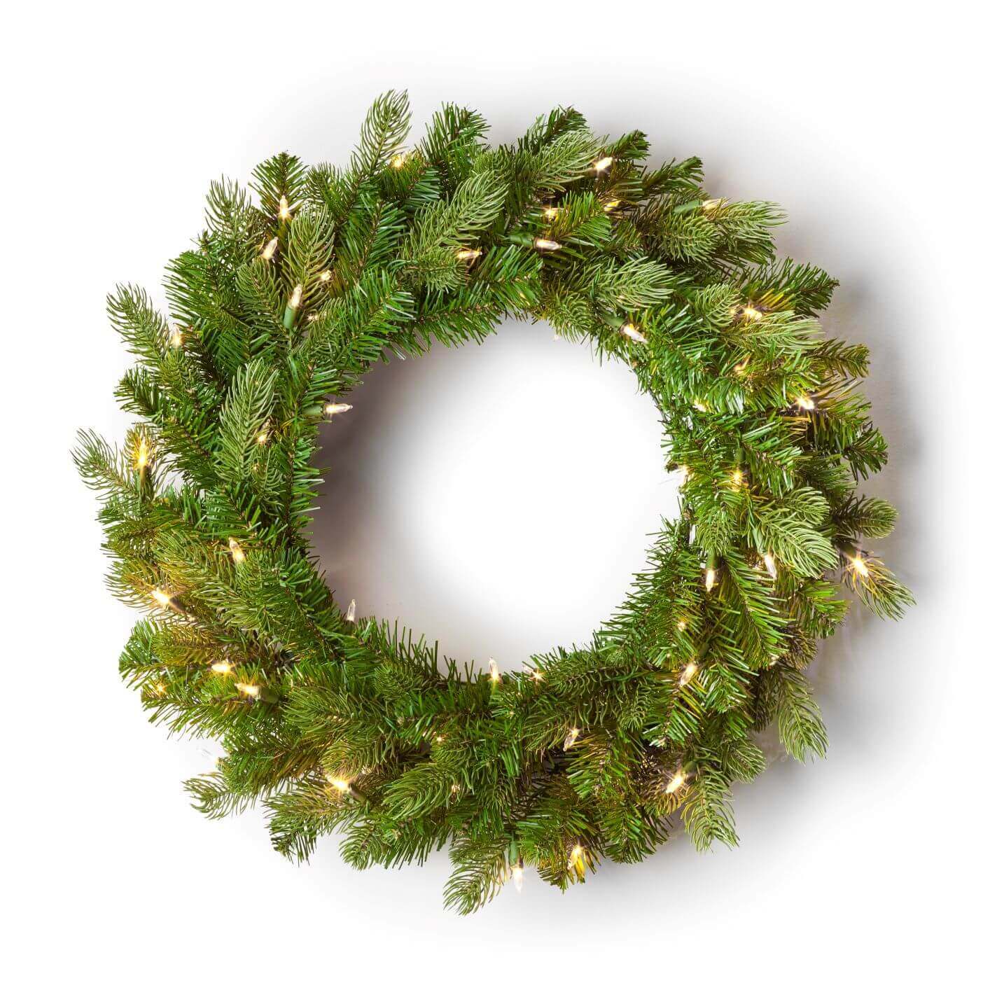 King of Christmas 24" Cypress Spruce Wreath with Warm White LED Lights (Battery Operated)