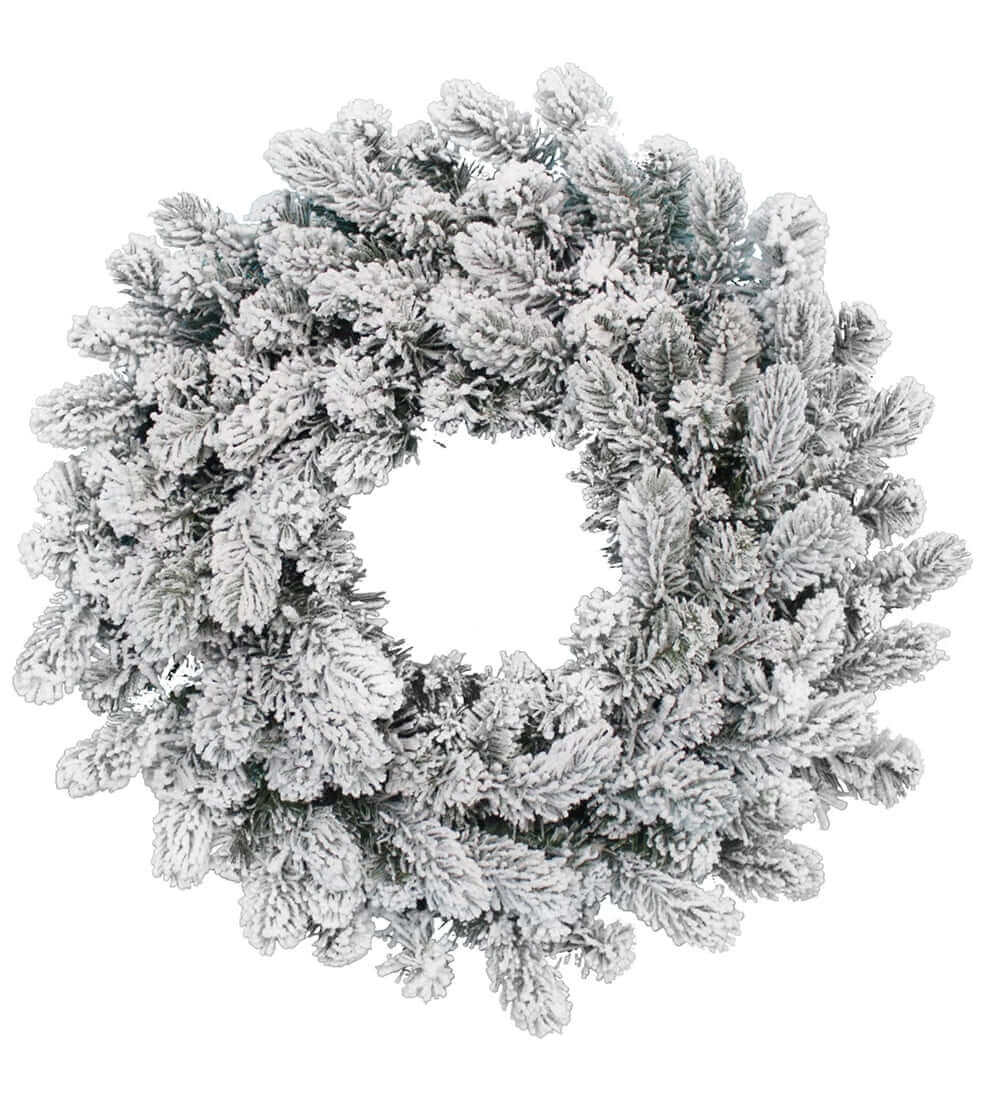 King of Christmas 24" King Flock® Wreath Unlit