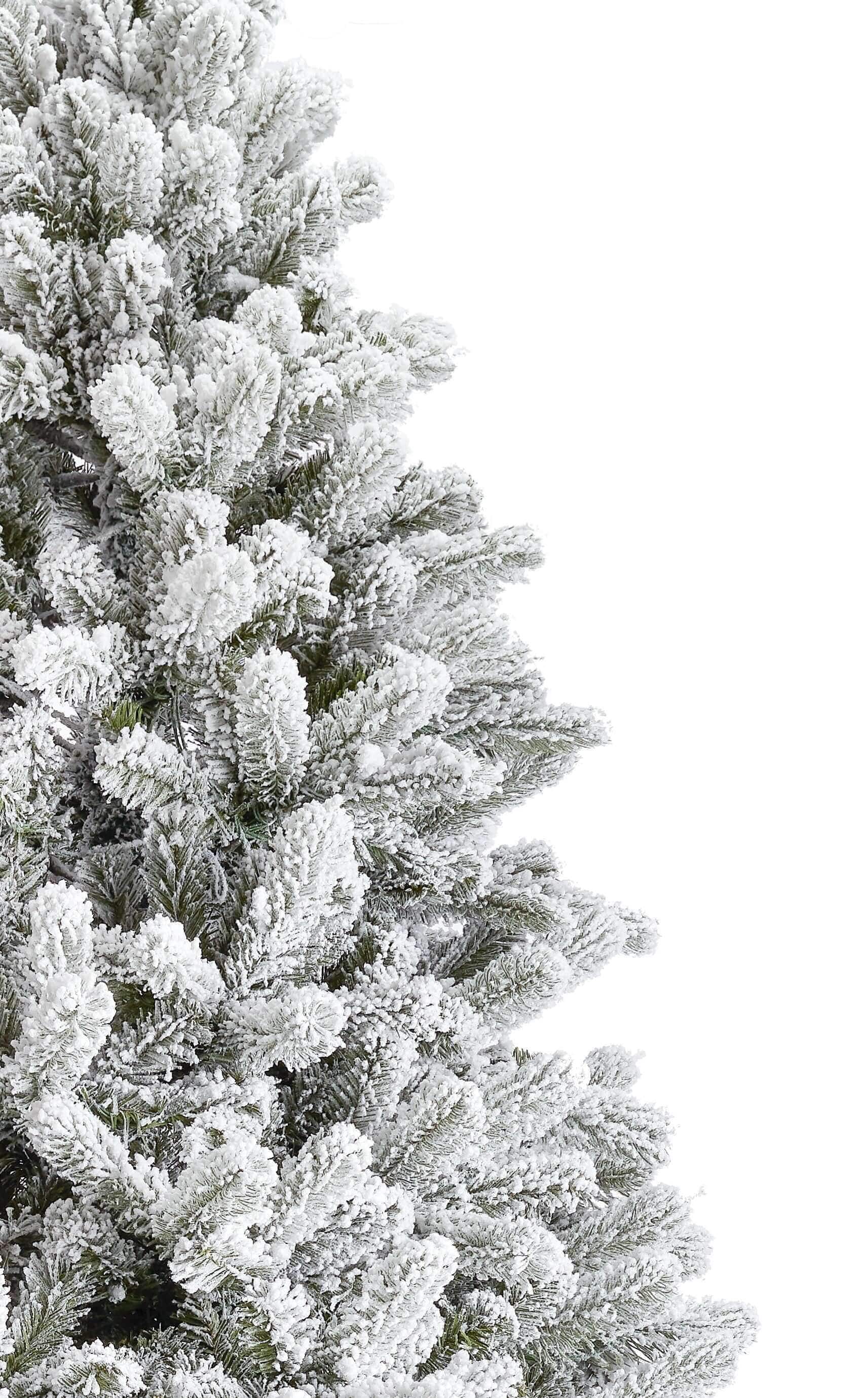 King of Christmas (OPEN BOX) 7.5' KING FLOCK® SLIM CHRISTMAS TREE WARM WHITE LED LIGHTS FINAL SALE