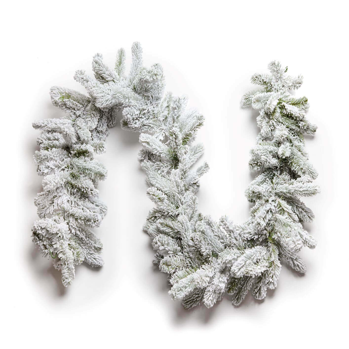 King of Christmas 9' x 12" King Flock® Garland Unlit