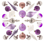 King of Christmas Sweet 30-Piece Glass Ornament Set (Pink - Purple) Limited Edition