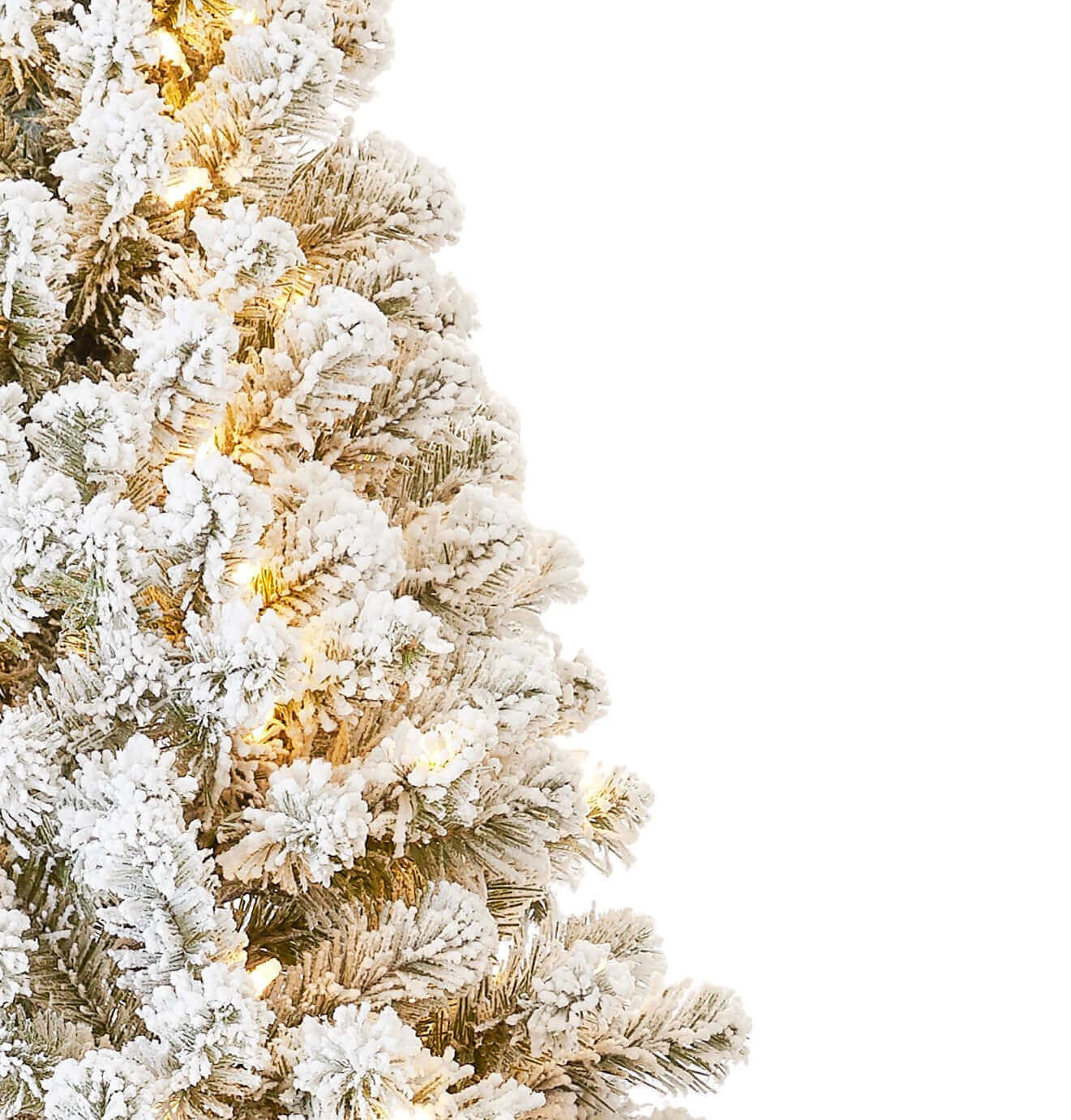 King of Christmas (OPEN BOX) 8' PRINCE FLOCK® TREE WITH 550 WARM WHITE LED LIGHTS, FINAL SALE