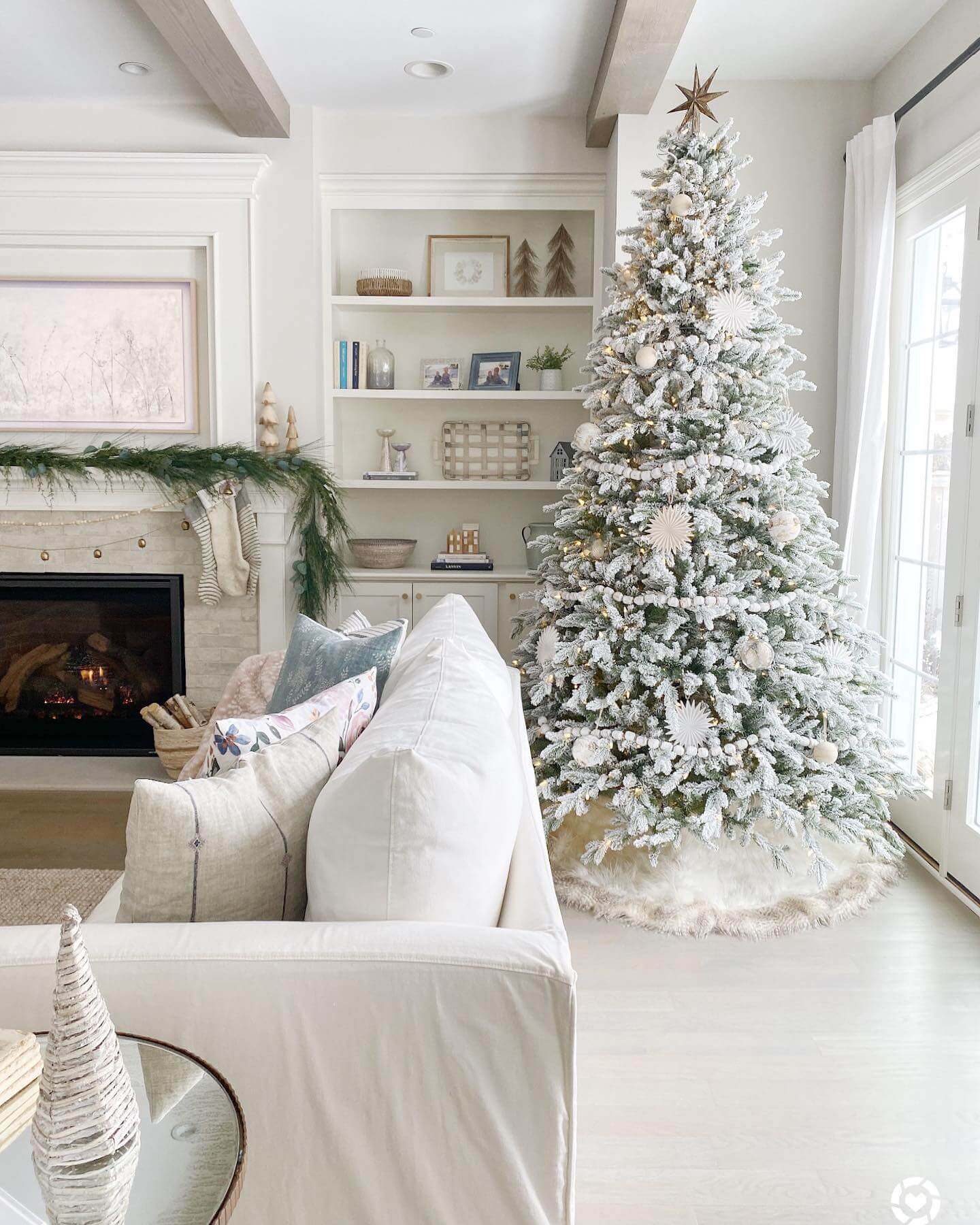 King of Christmas 6.5' Queen Flock® Artificial Christmas Tree Unlit