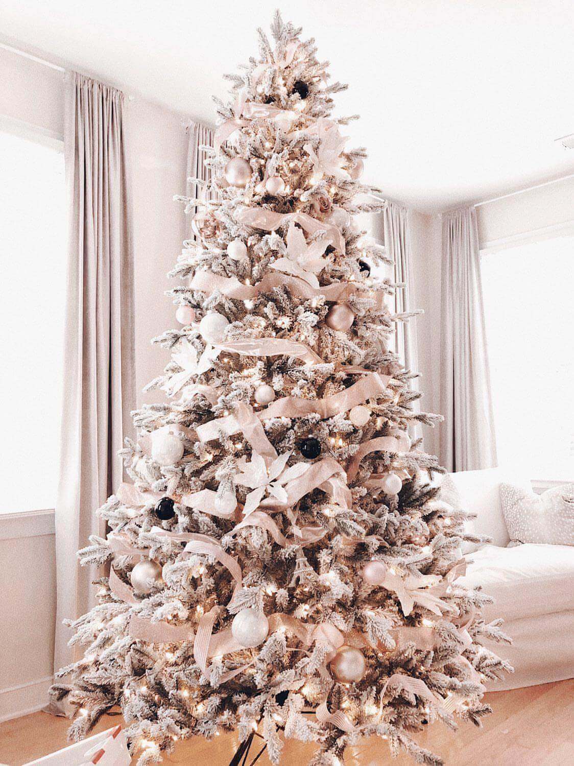 King of Christmas 8' Queen Flock® Artificial Christmas Tree Unlit