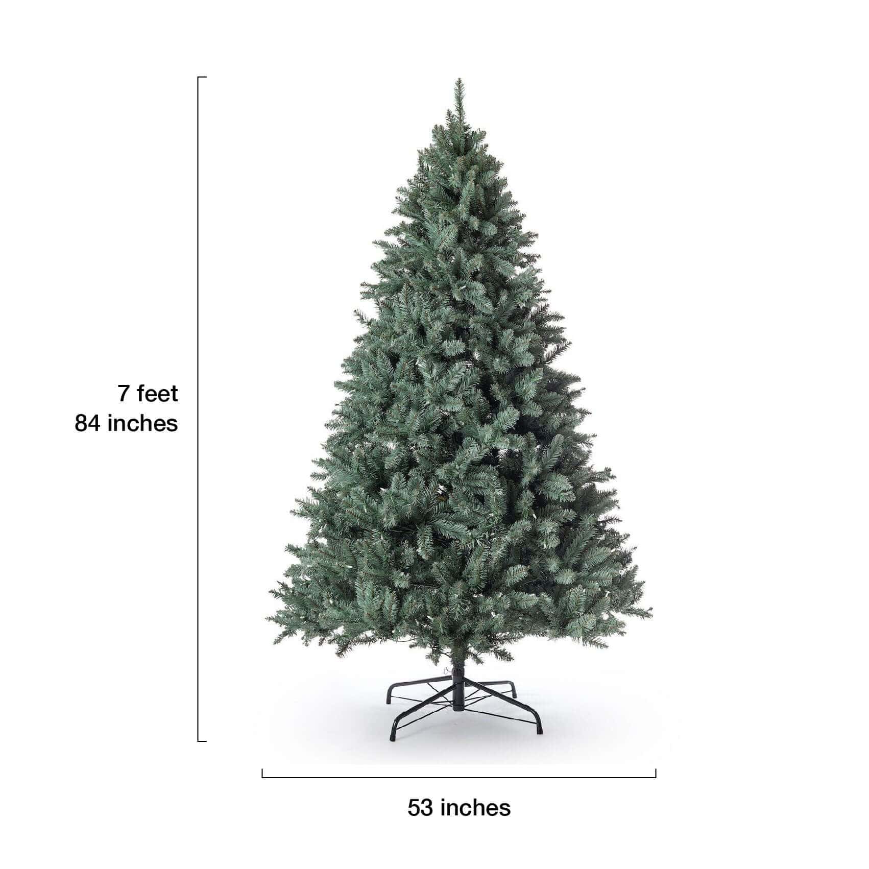 King of Christmas (OPEN BOX) 7' Tribeca Spruce Blue Artificial Christmas Tree Unlit. FINAL SALE