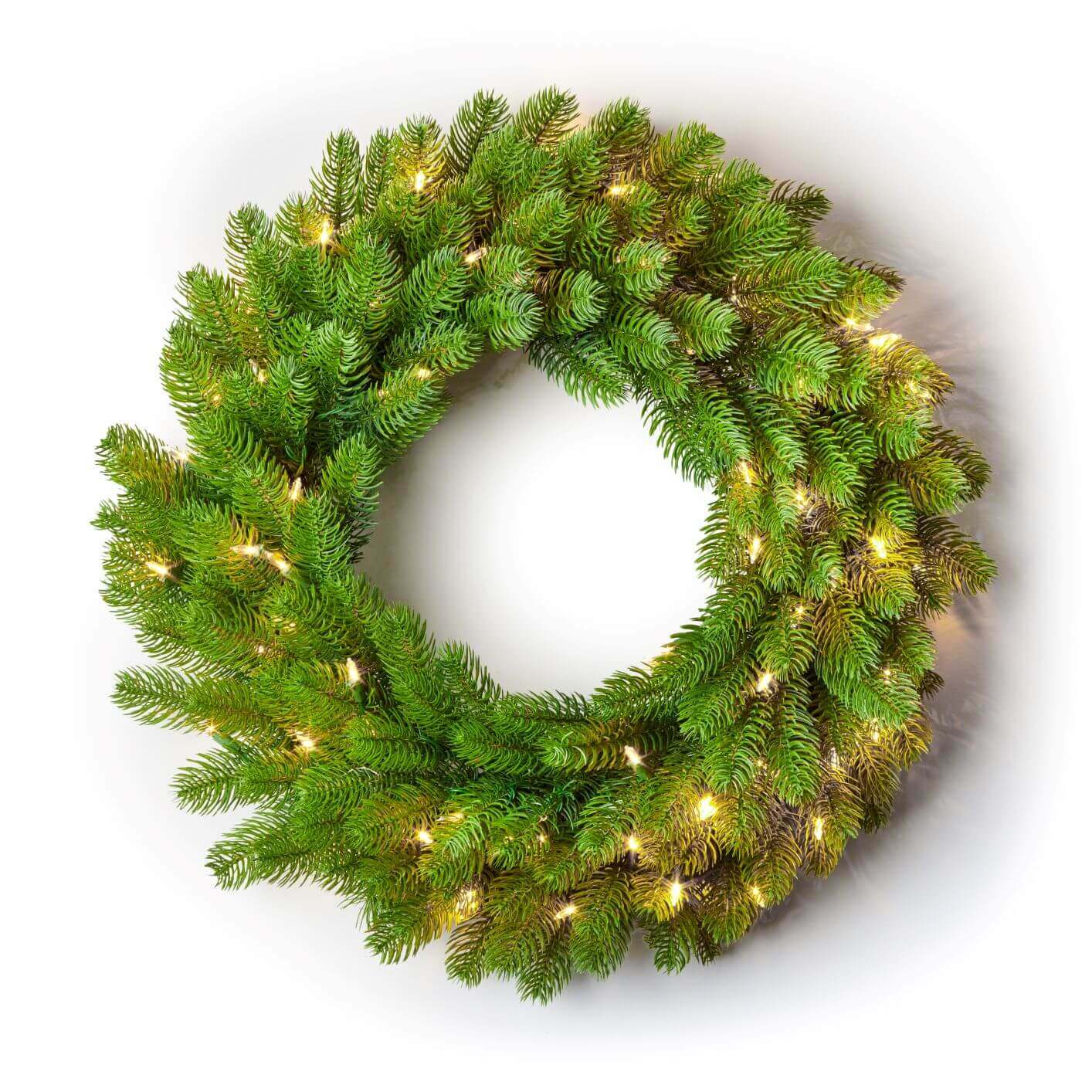 King of Christmas 24" Royal Fir Wreath with Warm White LED Lights (Battery Operated)
