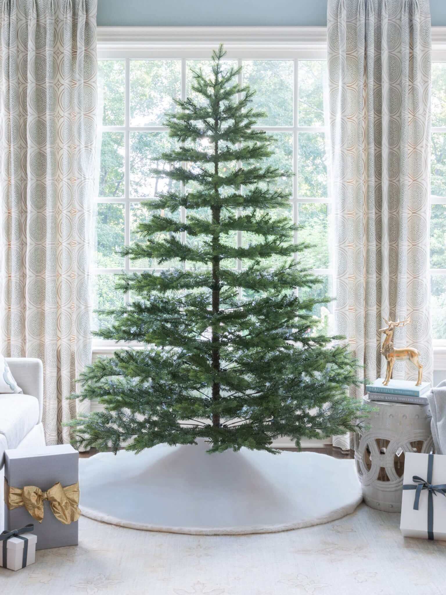 King of Christmas 7.5' Rushmore Fir Quick-Shape Artificial Christmas Tree 750 Warm White Led Lights