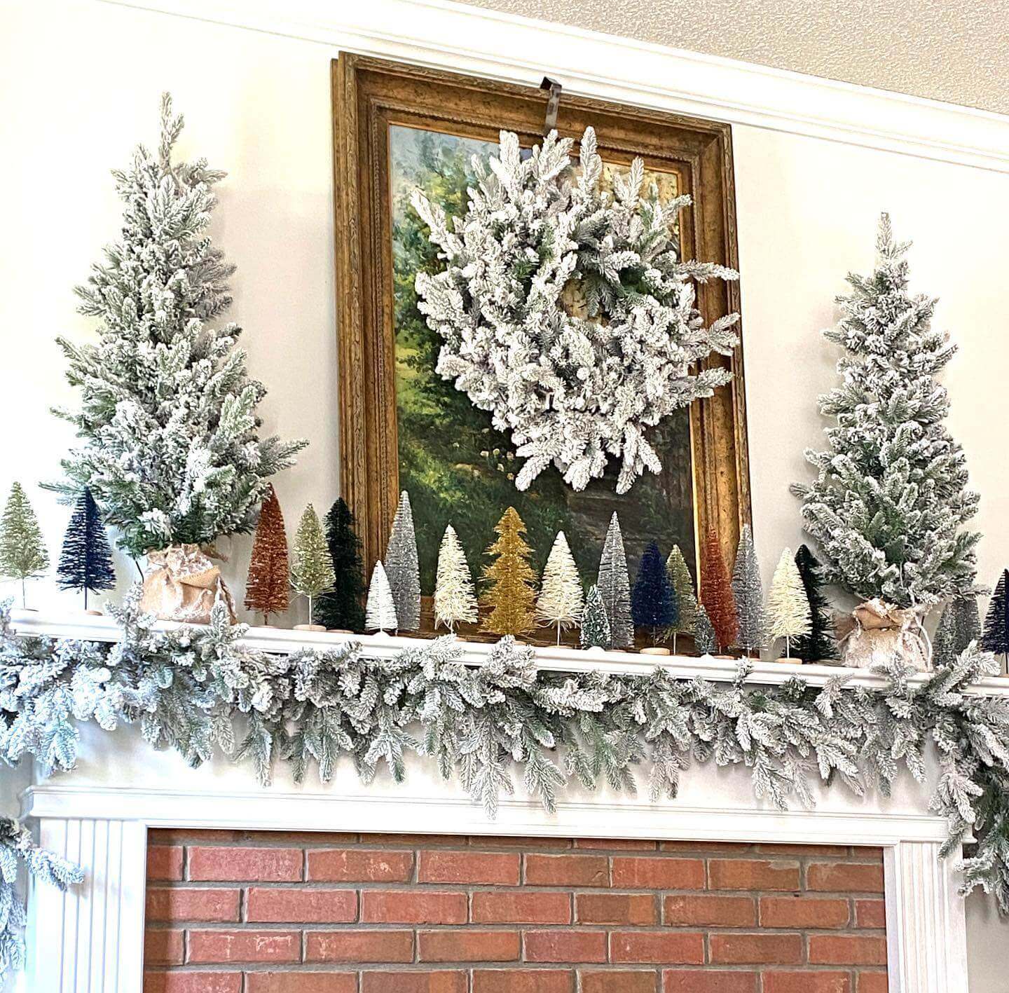 Flocked garland battery operated sale