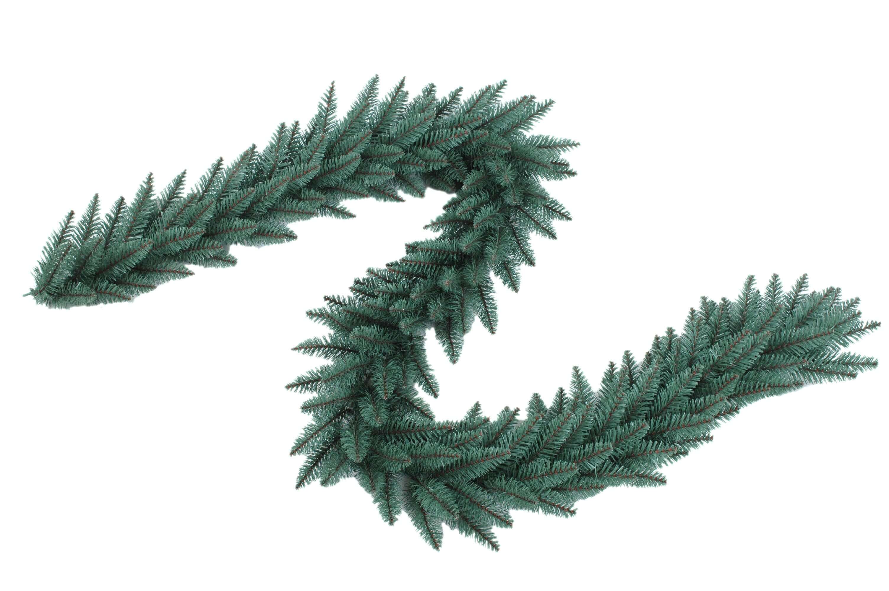 King of Christmas 9' x 12" Tribeca Spruce Blue Garland with Warm White LED Lights (Plug Operated)