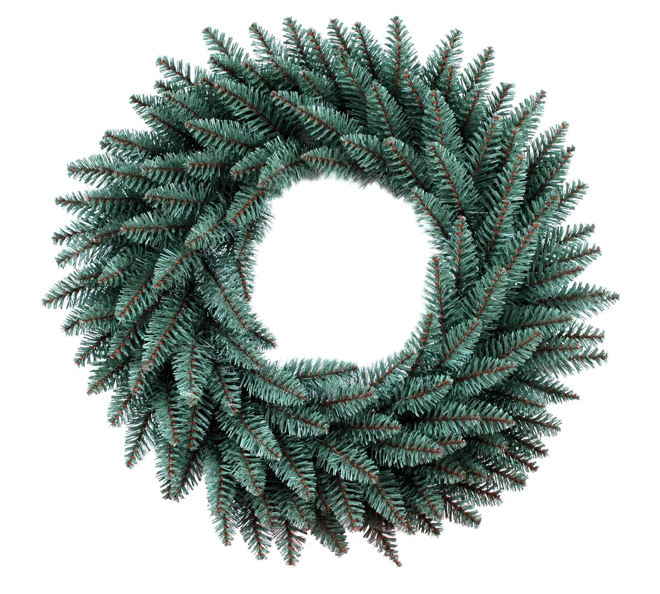 King of Christmas 24" Tribeca Spruce Blue Wreath with Warm White LED Lights (Battery Operated)