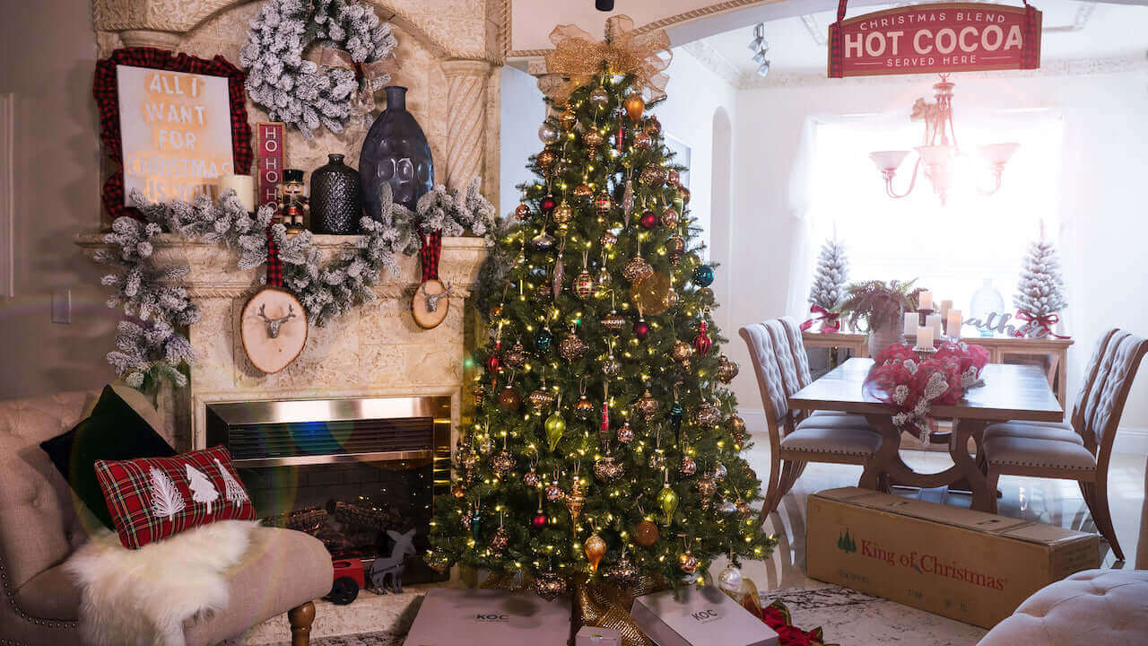 King of Christmas (OPEN BOX) 7.5' Yorkshire Fir Tree with 600 Warm White LED Lights, FINAL SALE